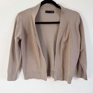 Tan Knit Cardigan with‎ Long Sleeves